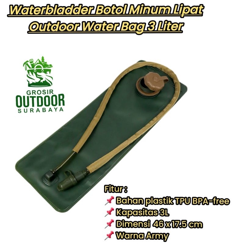 WaterBladder Kantung Kantong air 3L / Tas kantung air minum , kantong air hiking , kantong air trail