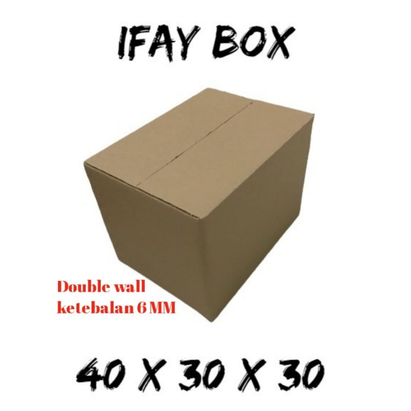 

Kardus box packing ukuran 40x30x30 cm Double wall polos