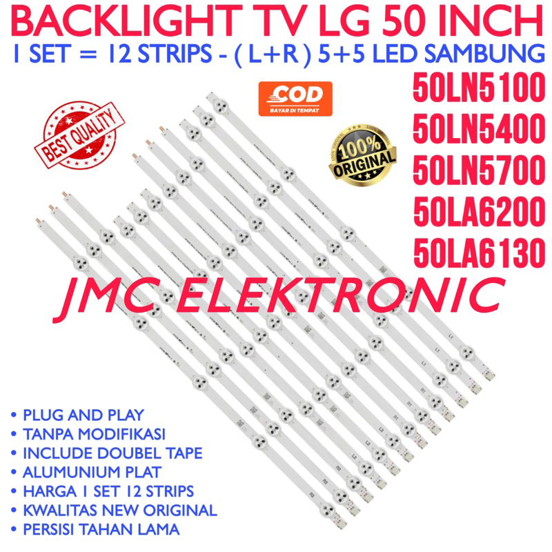 BACKLIGHT TV LED LG 50 INC 50LN5100 50LN5400 50LN5700 50LA6200 50LA6130 LAMPU BL 5OIN 50LN 50LA