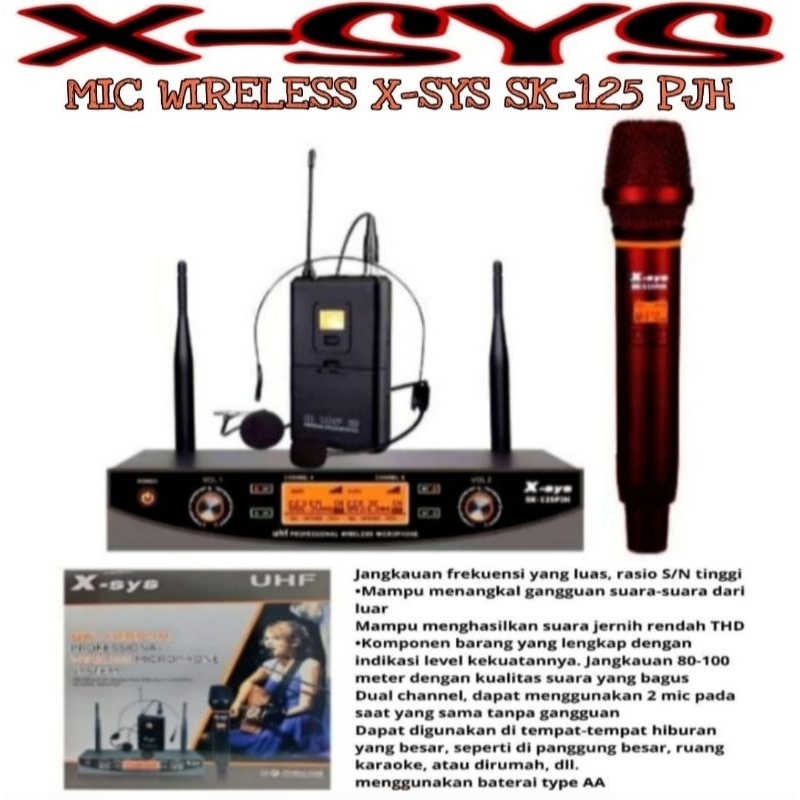 mik microphone wireless x-sys sk-125pjh
