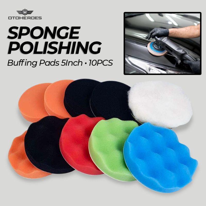 10 PCS Busa Alat Poles Motor Mobil 5 inch 10 Pcs/Sponge Polishing set 10PCS