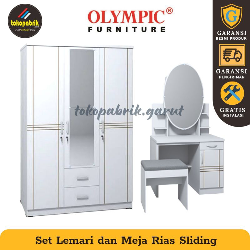 [READYYY] Set Lemari Meja Rias Sliding Termurah - Lemari dan Meja Rias Minimalis - Lemari Pakaian