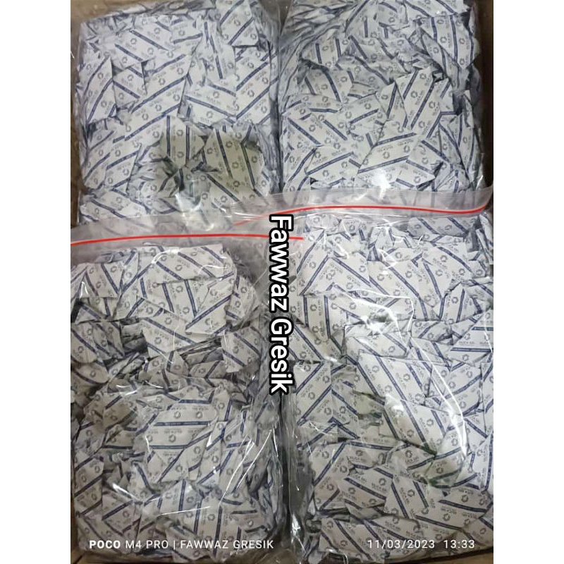 Silica Gel Natural 100Pcs / Silica Gel untuk Makanan Sepatu, Tas, Dompet, Pakaian, Obat