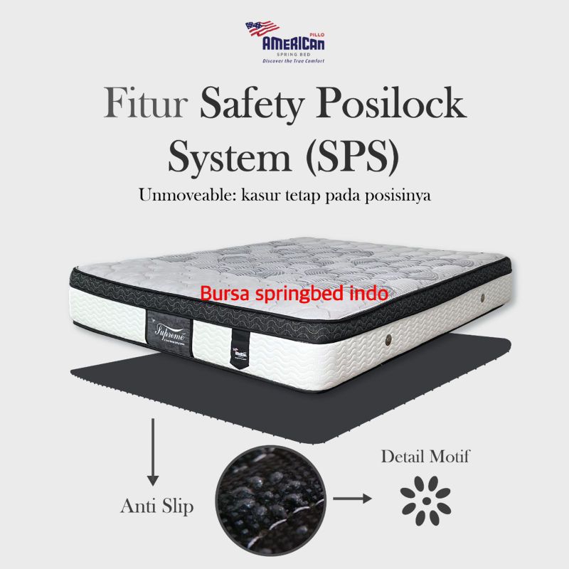 american pillo tipe supreme comfort top 90 100 120 160 180 200 spring bed kasur saja