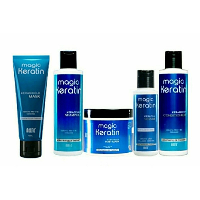 Inaura Magia Keratin Series | Keratin Filler Therapy | Keraclean Shampoo | Keramois Conditioner | Kerashield Mask 500ml,100ml | Kerafill Serum