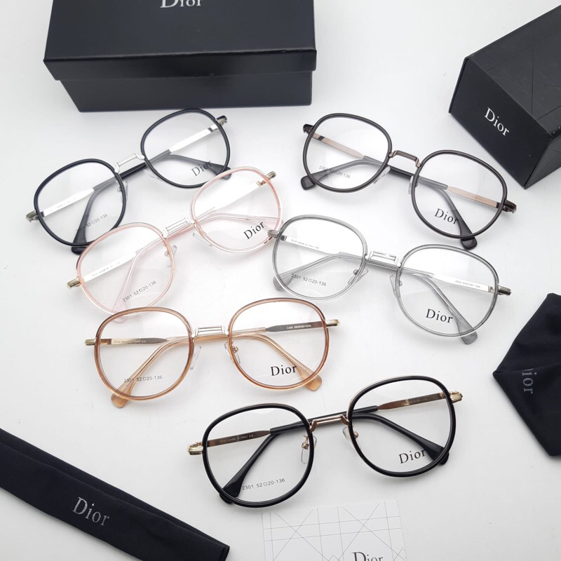 Frame /kacamata unisex Dior size 52.20.136 paket lensa photocromic,blueray free minus,cylinder,plus