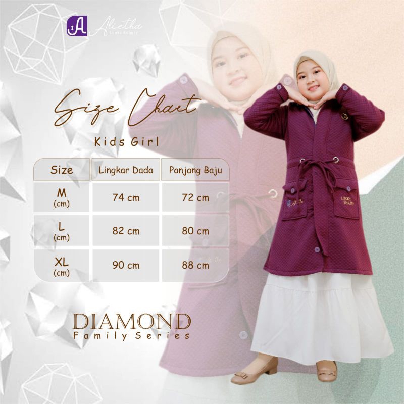 DIAMOND FAMILY SERIES KIDS GIRL VERSION ORI ALIETHA JACKET ANAK TERBARU SWEATER MODERN KEKINIAN