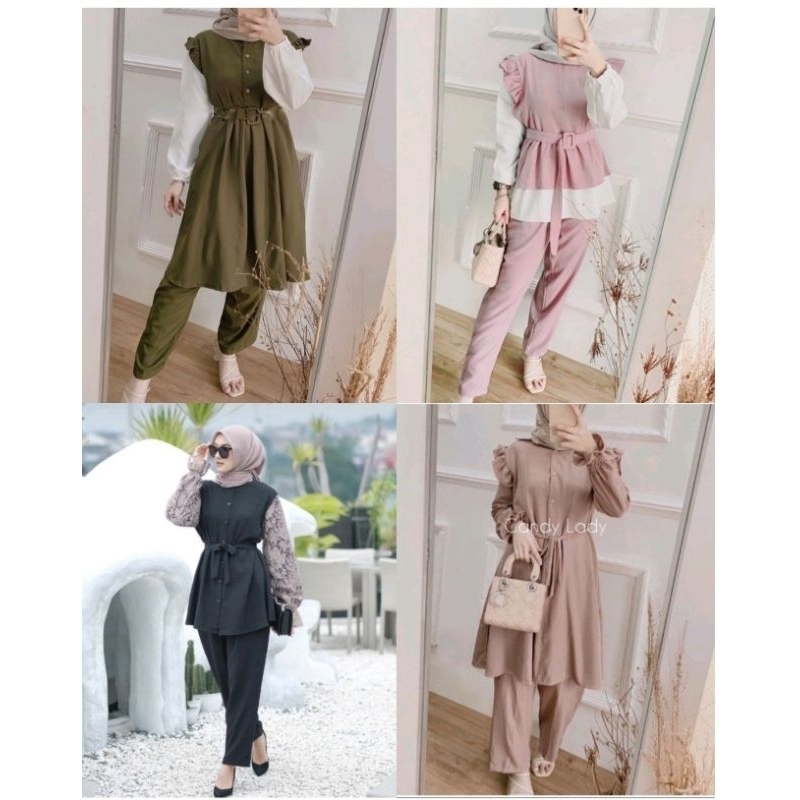 MURAH LEBAY ONE SET JUMBO / SETELAN RAYON - MOSCREPE /  REYSA DAILY  WANITA SET   MOSCREPRE  PREMIUM