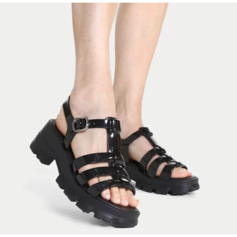 Sepatu Sandal Platform Wanita Zaxy Power Sand Ad Black