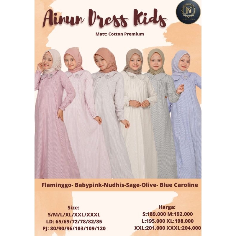 Sarimbit Ainun Dress Kids Couple anak cewek by Nadheera Luxury