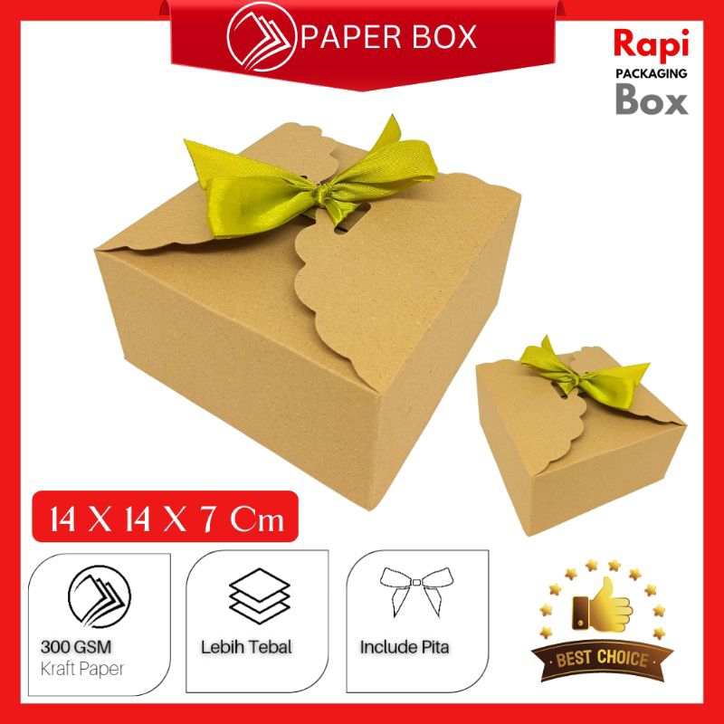 

Paper Box 14X14X7 CM Souvenir Pernikahan | Box Kue Kering 500 Gram | Box Mangkuk Two Tone |