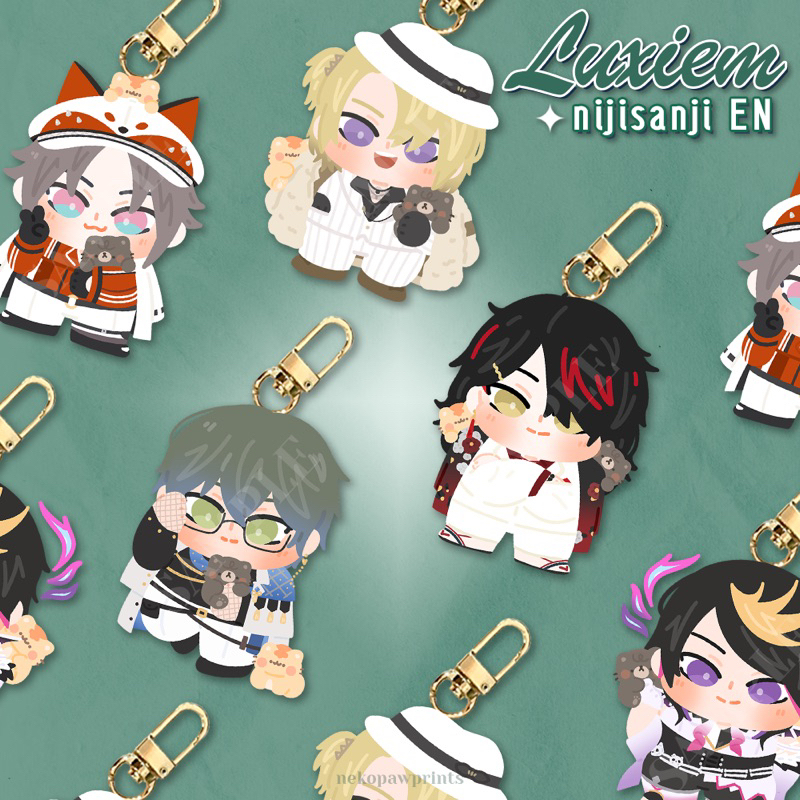 nekopawprints: nijisanji EN luxiem acrylic keychain — gantungan kunci vtuber