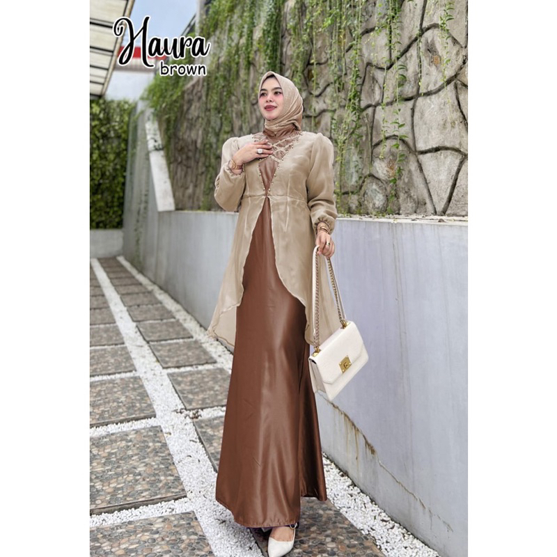 Gamis Kondangan Pesta Simple Organza Haura