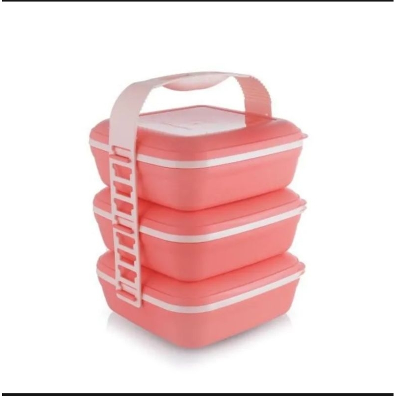 Tupperware Picnic Set Trio - (Peach-Putih tulang)