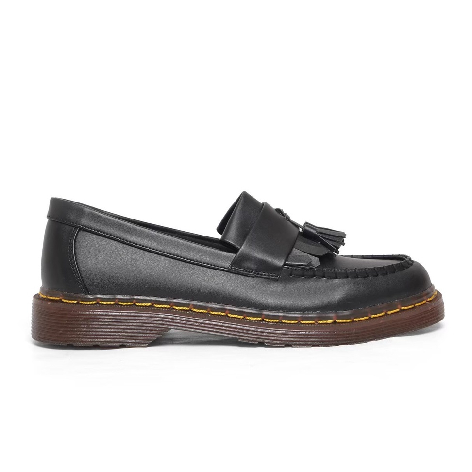 Sepatu Loafer Pria Kasual Docmart Kulit Loafers Formal Slip On Original - Ziggy Black