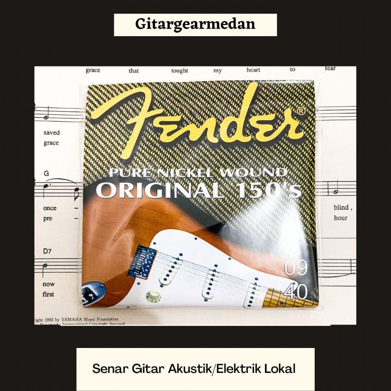 SENAR GITAR AKUSTIK DAN ELEKTRIK LOKAL FENDER PURE NICKEL WOUND 150'S 009-040