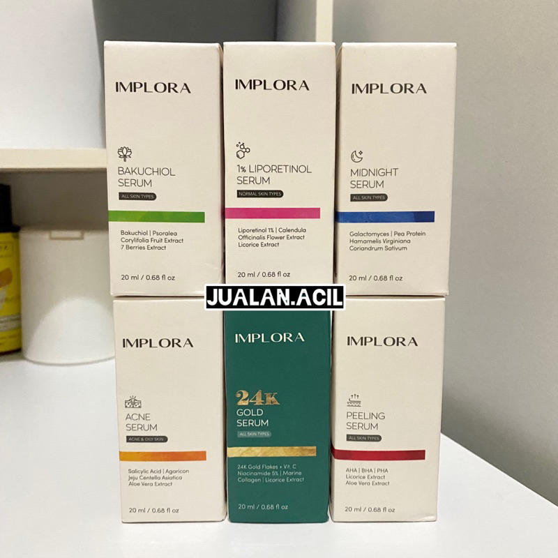 [NEW] Implora Face Serum 20 ml - Brightening | Acne Serum | Midnight Serum | Peeling Serum | Hydrati