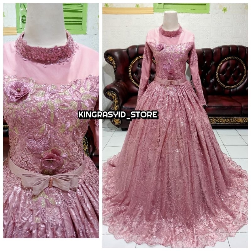 Gaun Pengantin Hijab Cantik