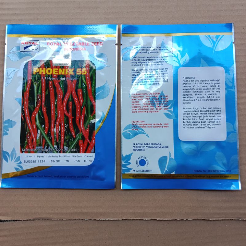 Bibit Benih Cabai Cabe Keriting Hibrida F1 PHOENIX 55. Berat 10gr