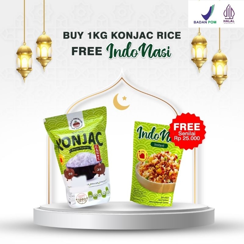 konjac rice beras porang 1kg free indonasi