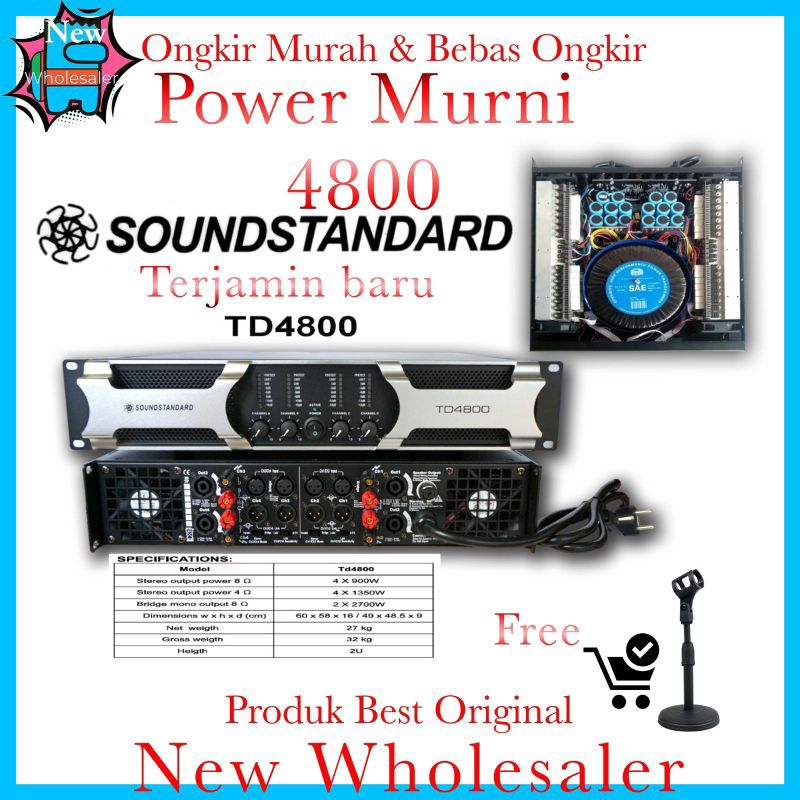 power Ampli soundstandard Td4800 8 ohm  TD class 4800  terjamin kualitas