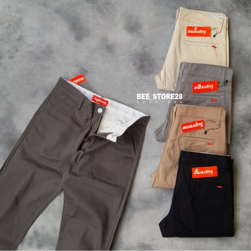 CELANA PANJANG/CHINO PANJANG SLIM FIT SUPR3M3 FULLTAG &amp; LABEL