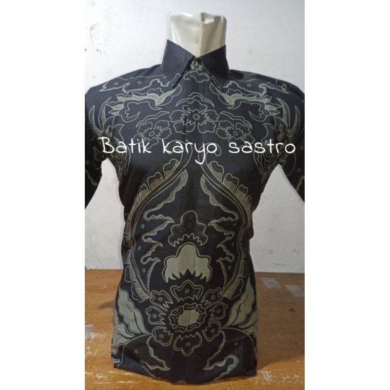 Baju Kemeja Batik Pria Lengan Pendek Premium Slimfit Katun Full Furing