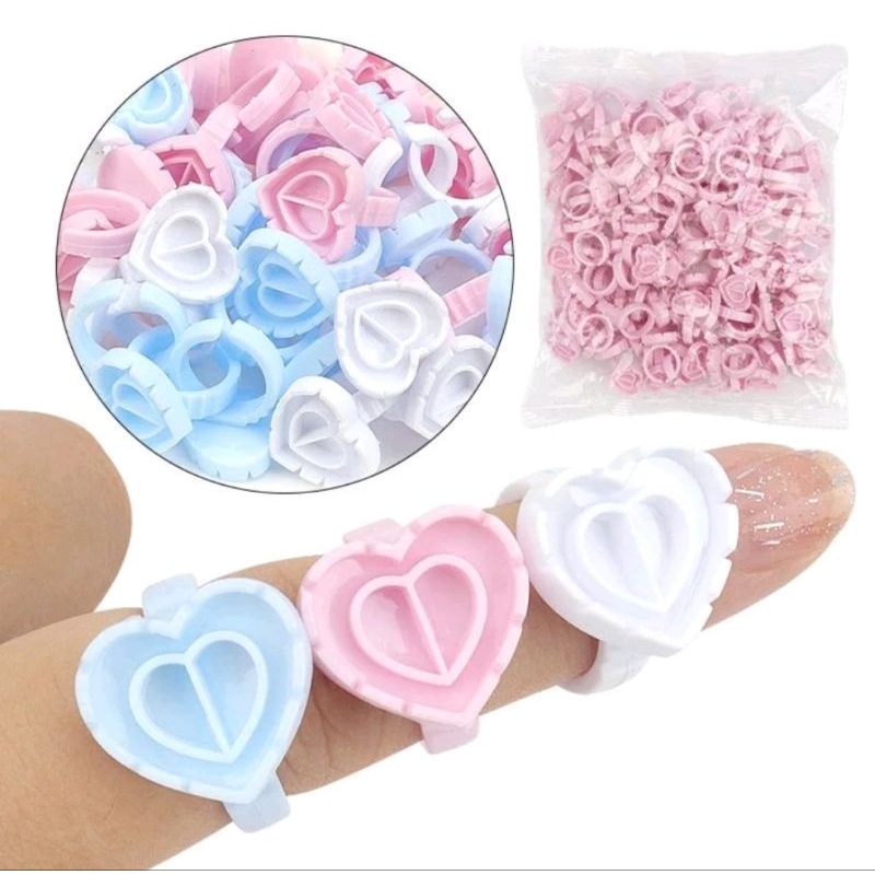 Cup Ring for Russian Heart Eyelash Extension (Minimal 10pcs Pembelian Single) Glue Ring Volume Cabang