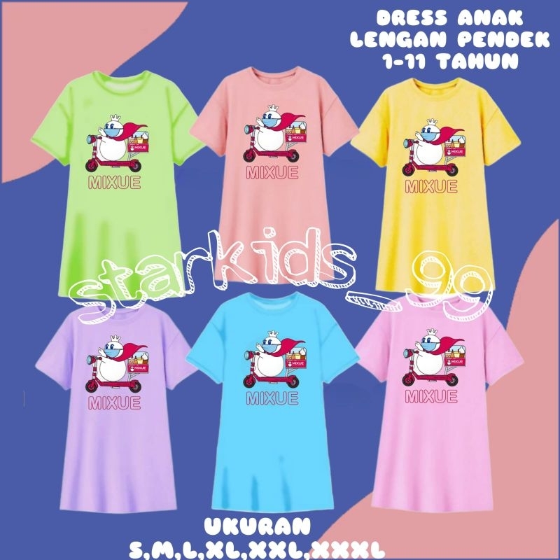 BAJU DASTER ANAK PEREMPUAN 1-11TAHUN MIXUE SCOOTER VIRAL KEKINIAN//DASTER ANAK SANTAI MURAH READY 6WARNA