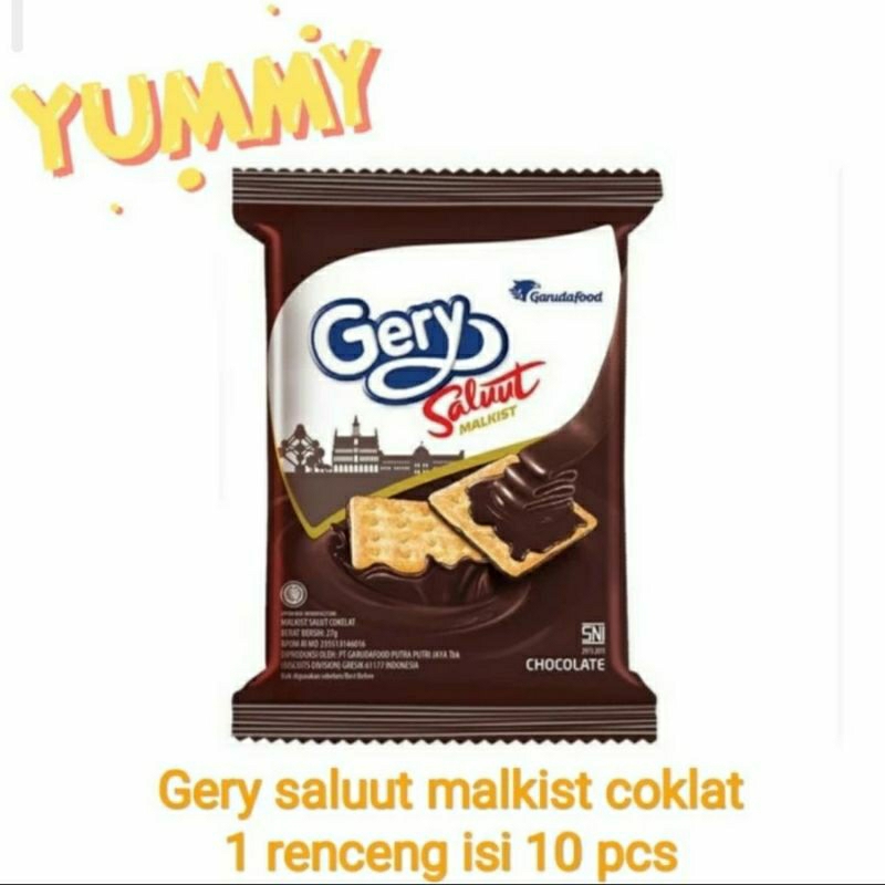 

gery saluut malkist cokelat salut | 1 renceng isi 10 bks