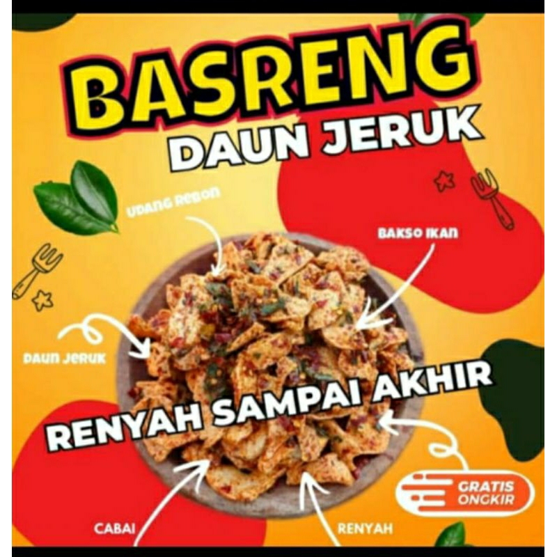 

Basreng100g/basreng daun jeruk/basreng pedes daun jeruk/basreng sultan/basreng raja ngemil/