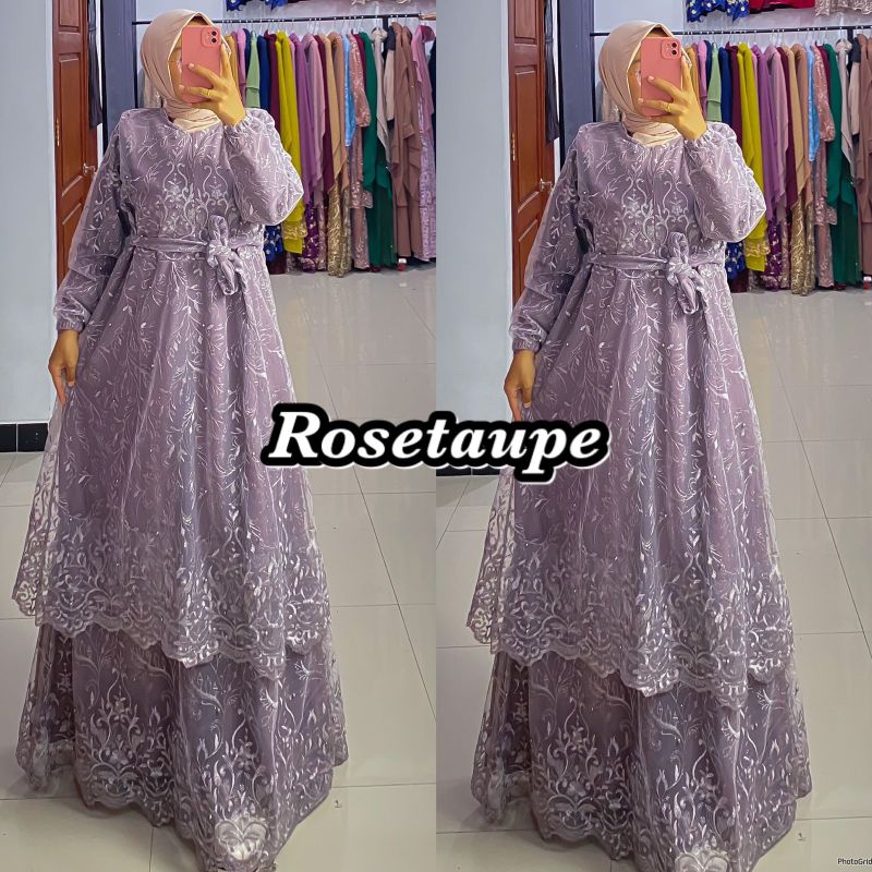 gamis Brukat tile tule brokat viola