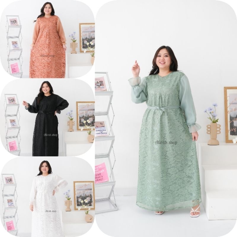 gamis brukat jumbo Ld 130cm