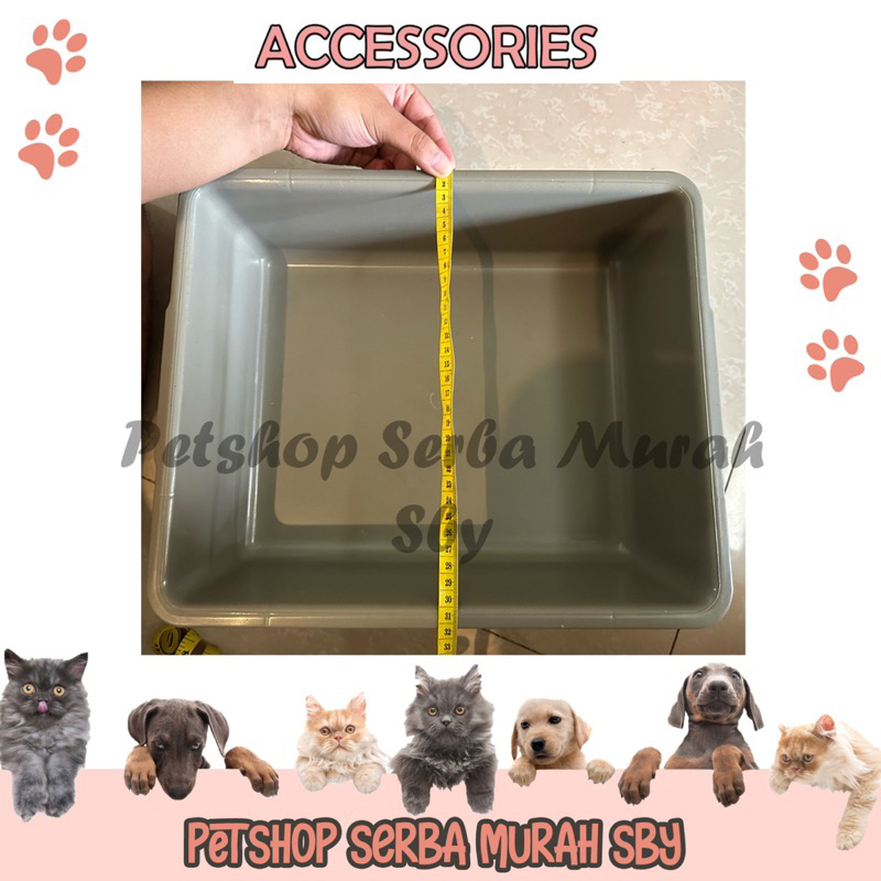 Litter Box KOTAK ABU Tempat Untuk Pasir Kucing - Accessories Hewan Peliharaan