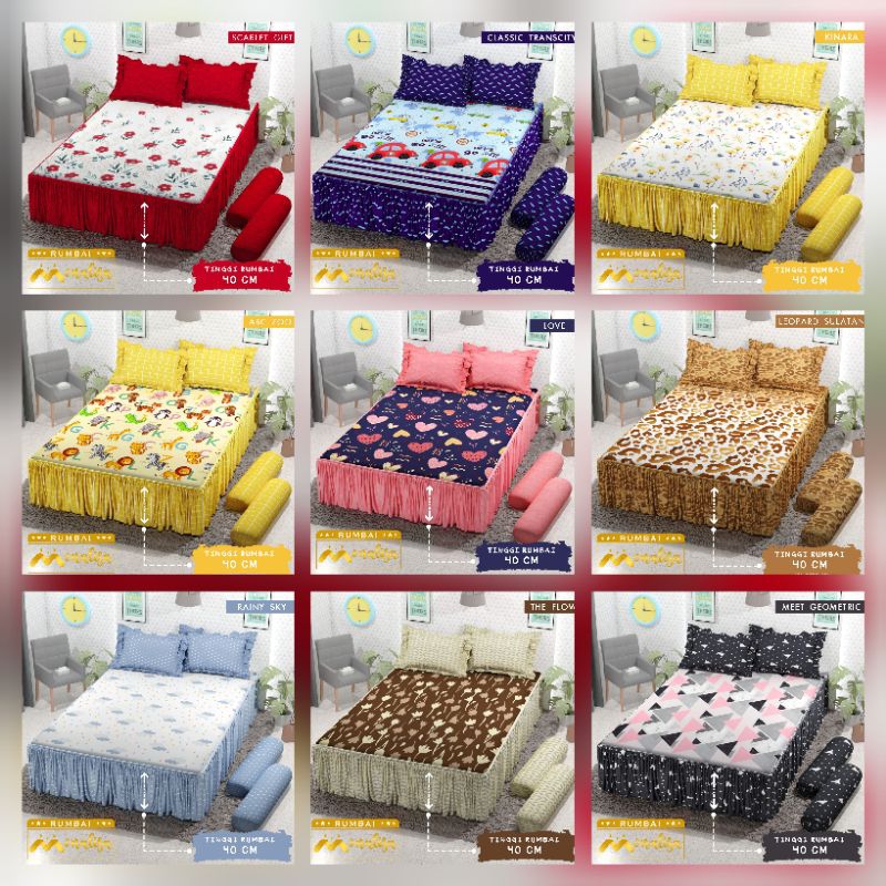 SPREI RUMBAI 160x200 DAN 180X200 MERK MONALISA PREMIUM / MONALISA RUMBAI
