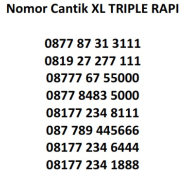 Nomor Cantik XL Triple Rapi