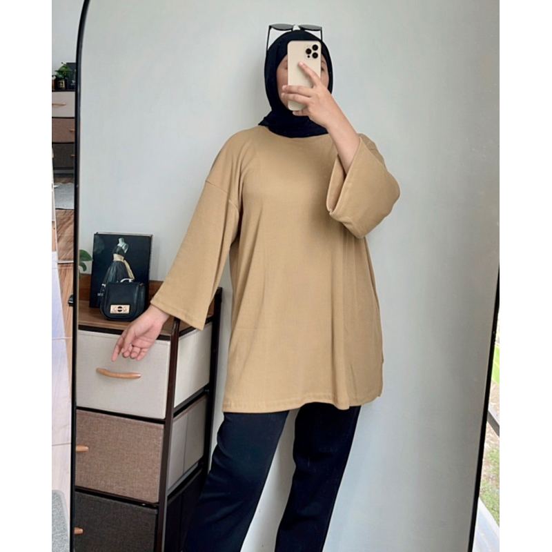 [RIB KNITE] KEYRA TUNIK RIB KNITE OVERSIZE