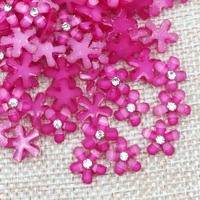 10pcs Bunga kelopak resin,, Hiasan kuku bunga akrilik ukuran 10mm, manik manik bunga