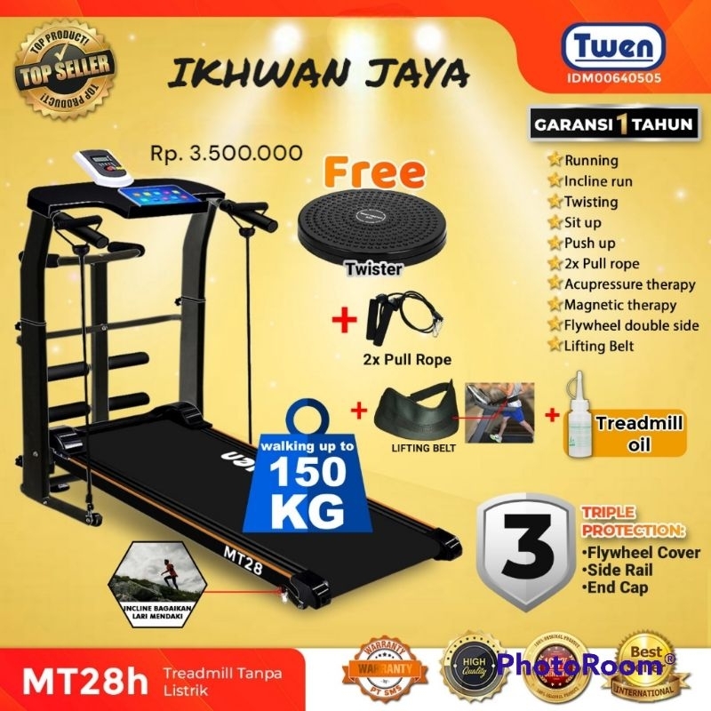 TREADMILL MANUAL ALAT FITNES MULTIFUNGSI BAHAN SANGAT KOKOH