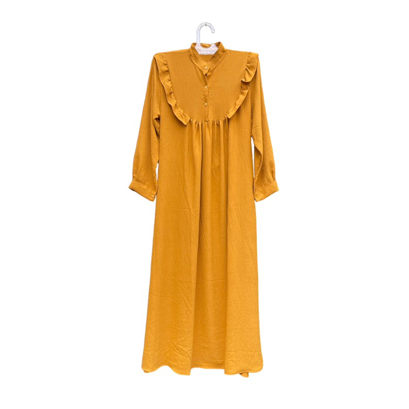 Nara Dress Gamis Crinkle Mustard