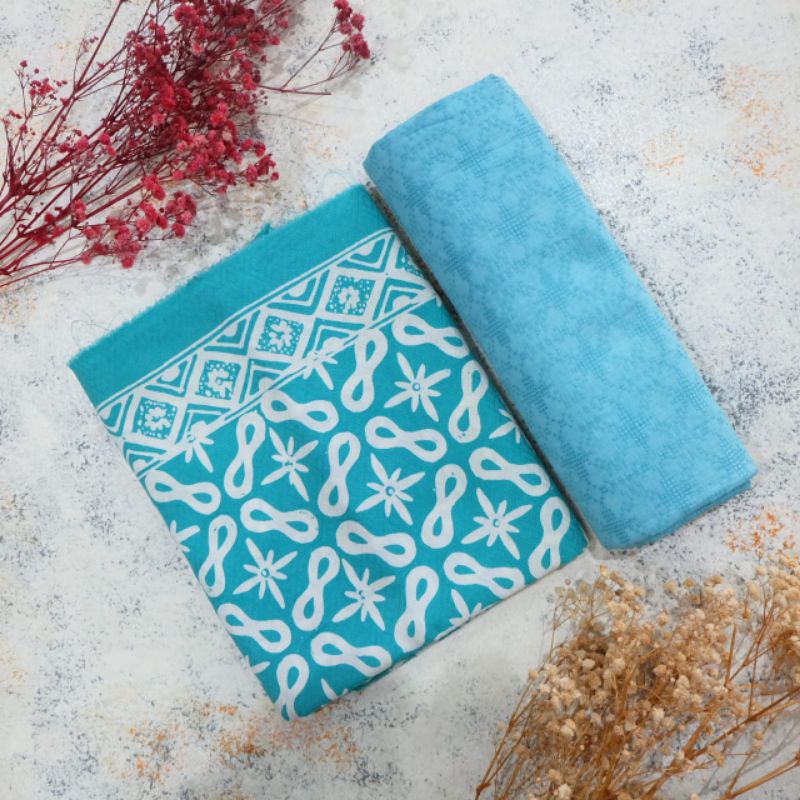 kain batik set setelan bahan dobi doby dolbi dolby dobby khas trusmi cirebon warna pastel batik elli