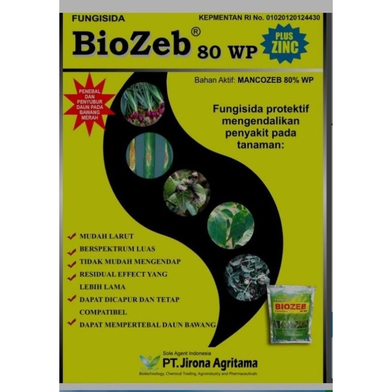 Fungisida Biozeb 80wp @1kg ( mankozeb biru)