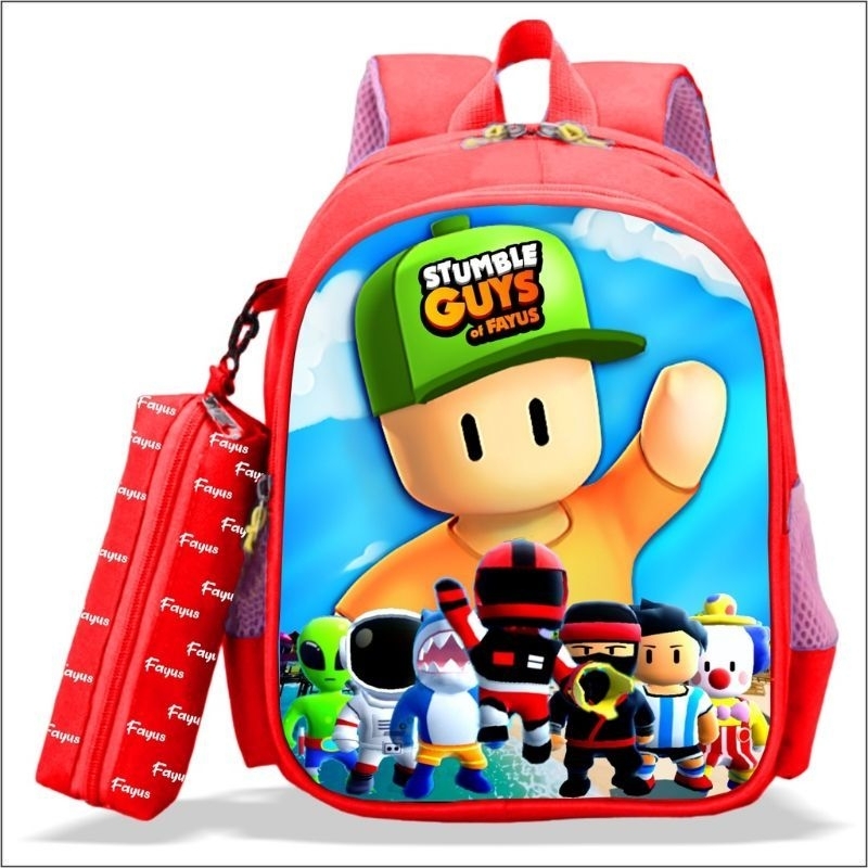 Paket Hemat 5in1 Tas Ransel Anak Laki-laki Tas Sekolah anak TK SD Free Pouch Tas Waistbag Topi Dan Jam Tangan