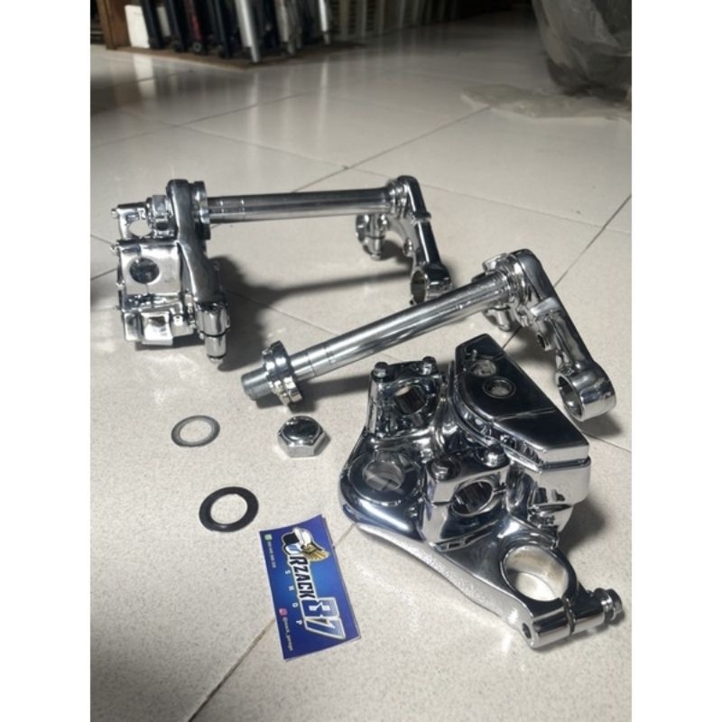 T ATAS BAWAH MEGAPRO SEGITIGA ATAS BAWAH TIGER CABUTAN MOTOR CROM