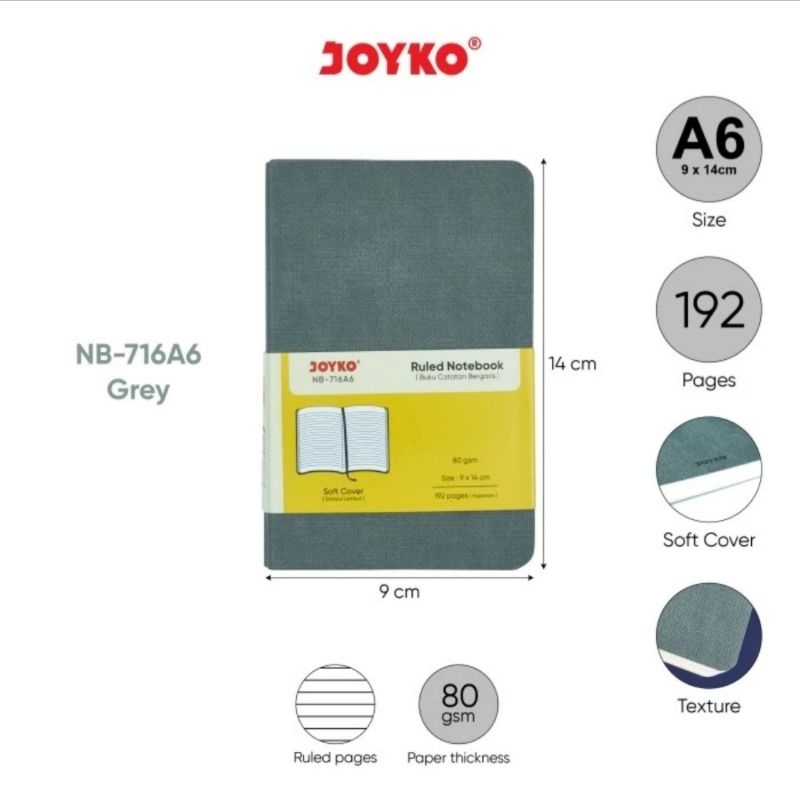 Buku Catatan Bergaris JOYKO NB-716A6 Ruled Notebook