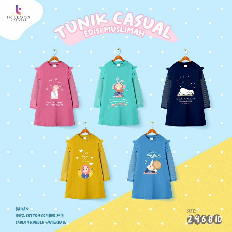 Ready Tunik Casual Muslimah //by Trilloon kids wear