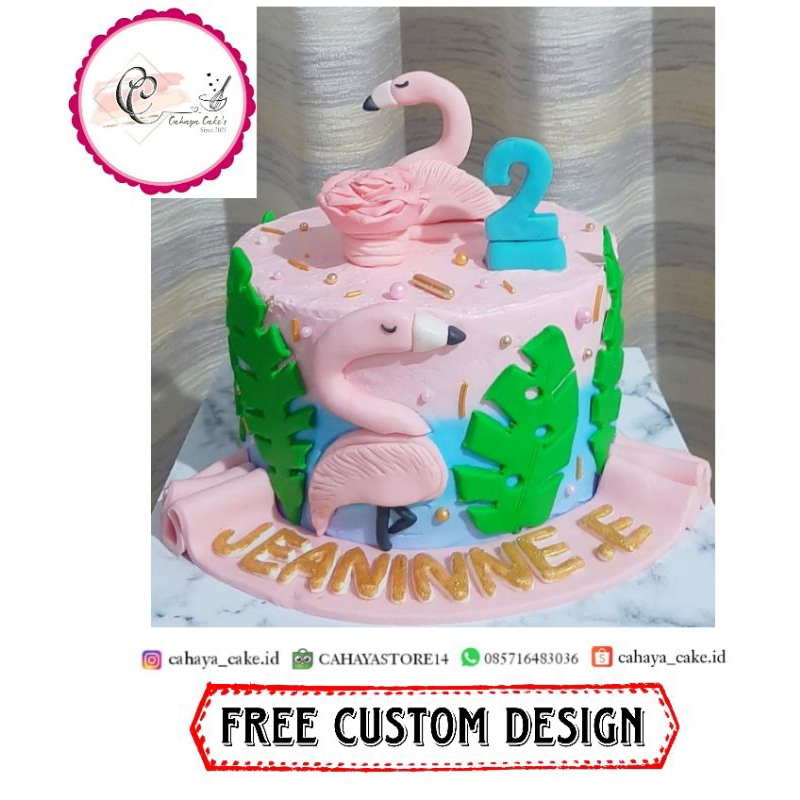 

Kue Ulang Tahun Flamingo / Flamingo Cake / Kue Ultah Bangau / Kue Ultah Custom