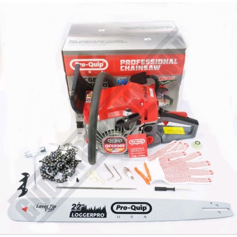 Chainsaw Proquip 22 Inch QC6800X Bar Laser Mesin Gergaji Kayu Chainsaw