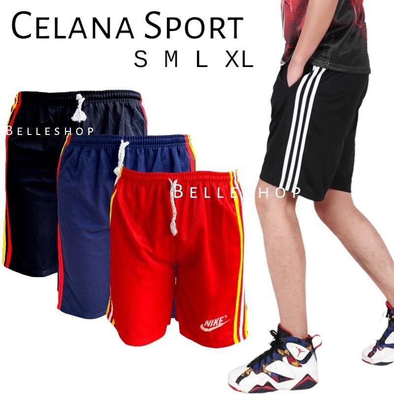 Kolor Pendek Sport | Celana Pendek Olahraga Size S M L XL
