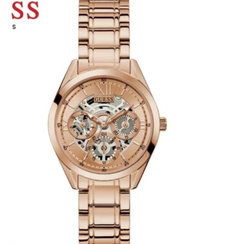 GUESS GW0253L3 Original CLEAR CUT Jam Tangan Wanita Analog Rose Gold